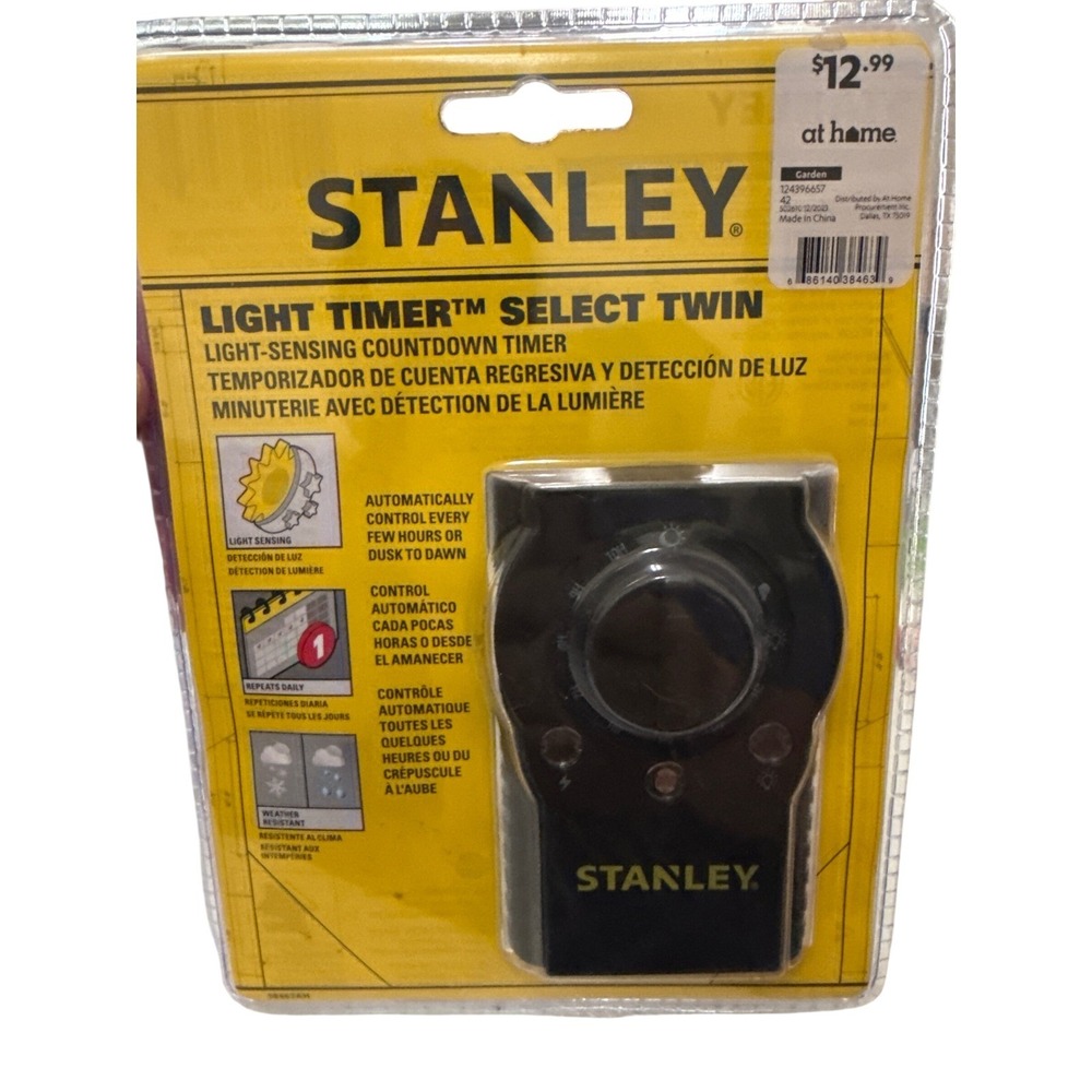 Stanley Light Timer Select Twin Outdoor Light-Sensing Countdown Timer 2-Outlet